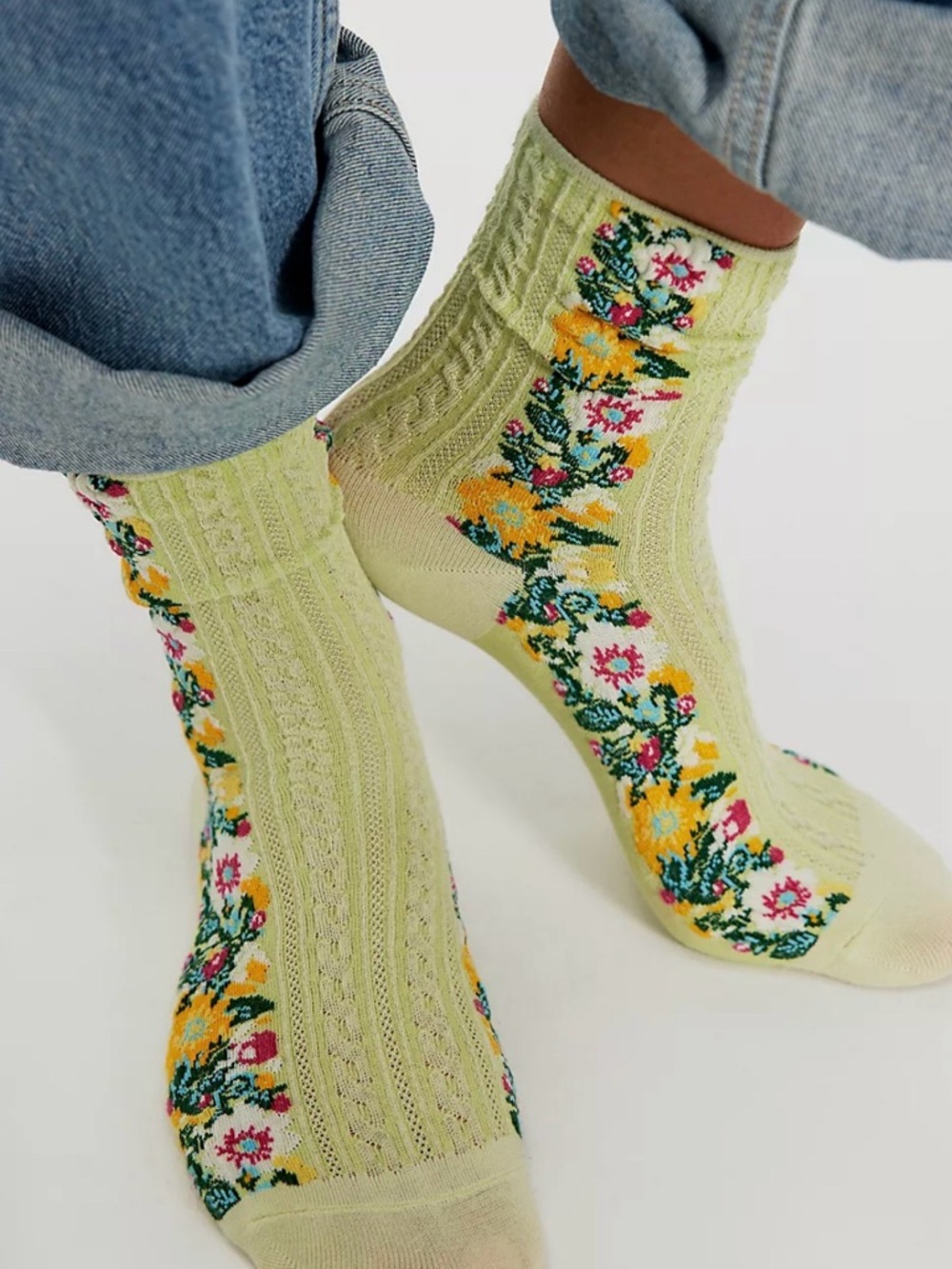NWT Free People Garden Brunch Crew Socks